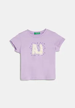 United Colors of Benetton tricou de bumbac pentru copii culoarea violet, 3I1XG10J1 imagine