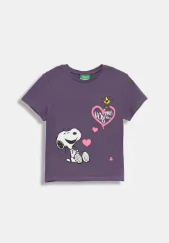 United Colors of Benetton tricou de bumbac pentru copii culoarea violet, 3X1SG10JV imagine