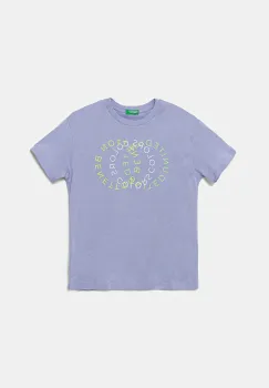 United Colors of Benetton tricou de bumbac pentru copii culoarea violet, cu imprimeu, 3I1XC10OO imagine