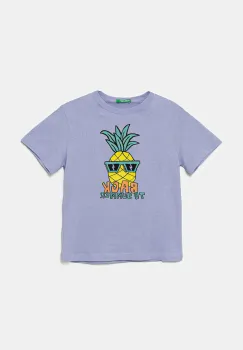 United Colors of Benetton tricou de bumbac pentru copii culoarea violet, cu imprimeu, 3I1XG10JM imagine