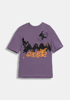 United Colors of Benetton tricou de bumbac pentru copii culoarea violet, cu imprimeu, 3X1SC10PN imagine