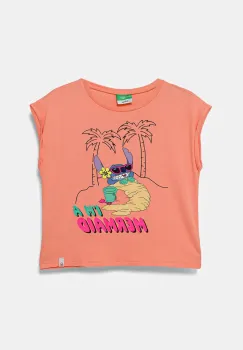United Colors of Benetton tricou de bumbac pentru copii x Disney culoarea portocaliu, 3JERC10P2 imagine