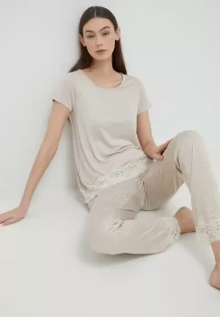 United Colors of Benetton tricou de pijama culoarea bej imagine