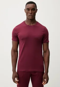United Colors of Benetton tricou de pijama din bumbac culoarea bordo, uni, 3BVG2M271 imagine