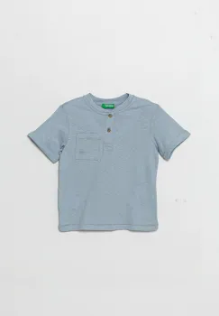 United Colors of Benetton tricou din amestec de in pentru copii neted, 3F4JG10IF imagine