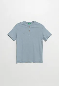 United Colors of Benetton tricou din amestec de in pentru copii uni, 3F4JC10NN imagine