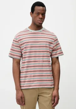 United Colors of Benetton tricou din bumbac barbati, culoarea portocaliu, cu imprimeu, 30CXU10A0 imagine