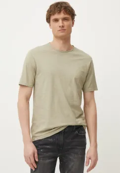 United Colors of Benetton tricou din bumbac barbati, culoarea verde, neted, 3JE1J19A5 imagine