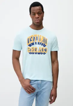 United Colors of Benetton tricou din bumbac barbati, culoarea violet, cu imprimeu, 3I1XU1096 imagine