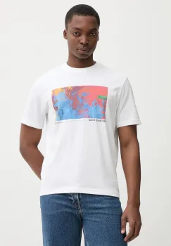 United Colors of Benetton tricou din bumbac culoarea alb, cu imprimeu, 3MI5U10BG imagine