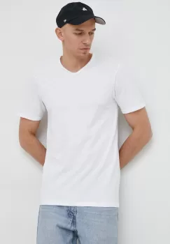 United Colors of Benetton tricou din bumbac culoarea alb, neted imagine