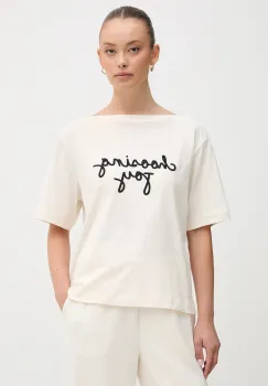 United Colors of Benetton tricou din bumbac culoarea bej, 35P5D10AV imagine