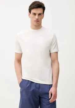 United Colors of Benetton tricou din bumbac culoarea bej, uni, 3M4WU1088 imagine