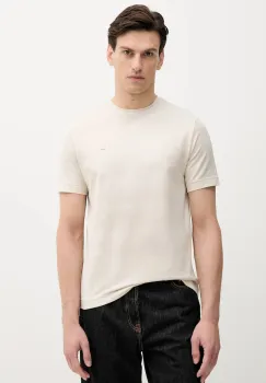 United Colors of Benetton tricou din bumbac culoarea bej, uni, 3M4WU1088 imagine