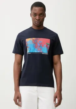 United Colors of Benetton tricou din bumbac culoarea bleumarin, cu imprimeu, 3MI5U10BG imagine