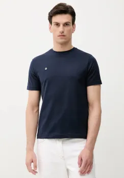 United Colors of Benetton tricou din bumbac culoarea bleumarin, uni, 3M4WU1088 imagine