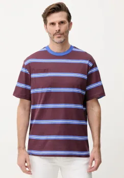 United Colors of Benetton tricou din bumbac culoarea bordo, cu imprimeu, 380ZU10AY imagine