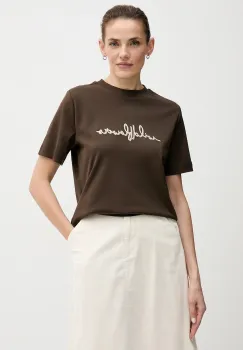 United Colors of Benetton tricou din bumbac culoarea maro, 3DCJD10B5 imagine