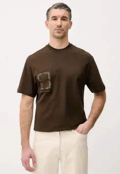 United Colors of Benetton tricou din bumbac culoarea maro, uni, 3MI5U10B5 imagine