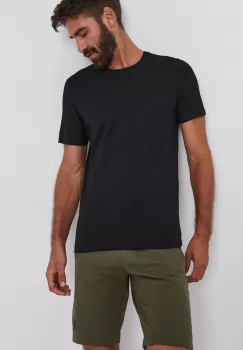 United Colors of Benetton Tricou din bumbac culoarea negru, material neted imagine