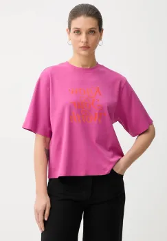 United Colors of Benetton tricou din bumbac culoarea roz, 3DCJD10B9 imagine