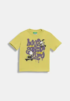 United Colors of Benetton tricou din bumbac culoarea verde, cu imprimeu, 3X1SG10JW imagine