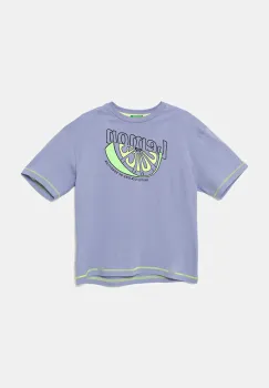 United Colors of Benetton tricou din bumbac culoarea violet, cu imprimeu, 3I1XC10P6 imagine