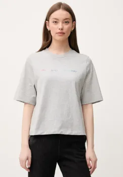 United Colors of Benetton tricou din bumbac femei, culoarea gri, 3BL0D109D imagine