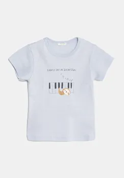 United Colors of Benetton tricou din bumbac pentru bebelusi cu imprimeu, 3I9WA1065 imagine