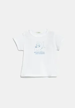 United Colors of Benetton tricou din bumbac pentru bebelusi culoarea alb, cu imprimeu, 3I1XA1069 imagine