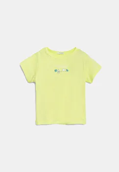 United Colors of Benetton tricou din bumbac pentru bebelusi culoarea galben, 3I1XA1067 imagine