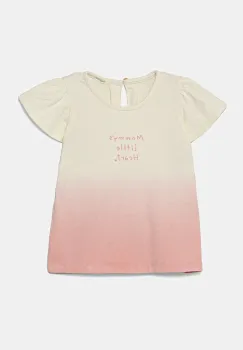 United Colors of Benetton tricou din bumbac pentru bebelusi culoarea roz, 3BL0A1066 imagine
