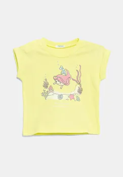 United Colors of Benetton tricou din bumbac pentru bebelusi culoarea verde, 3I1XA106A imagine