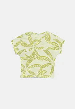 United Colors of Benetton tricou din bumbac pentru bebelusi culoarea verde, cu imprimeu, 3O7SA106E imagine