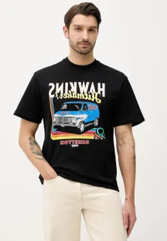 United Colors of Benetton tricou din bumbac x Stranger Things culoarea negru, cu imprimeu, 3BL0U10BB imagine