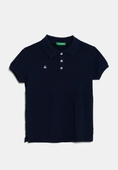 United Colors of Benetton tricou polo copii culoarea alb, neted, 3WG9C300O imagine