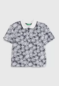 United Colors of Benetton tricou polo copii culoarea albastru marin, cu guler imagine