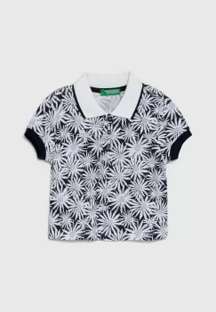 United Colors of Benetton tricou polo copii culoarea albastru marin, cu guler imagine