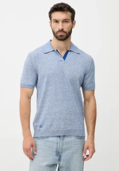 United Colors of Benetton tricou polo culoarea bleumarin, melanj, 115RK301I imagine