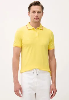 United Colors of Benetton tricou polo culoarea galben, uni, 3F9HU302E imagine