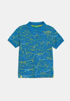 United Colors of Benetton tricouri polo din bumbac pentru copii cu imprimeu, 36Y4G300Y imagine