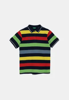 United Colors of Benetton tricouri polo din bumbac pentru copii cu imprimeu, 39QAC301T imagine