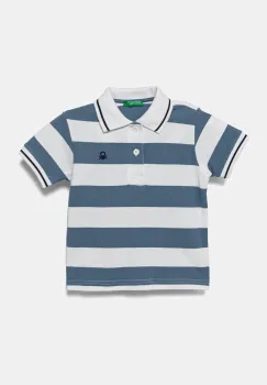 United Colors of Benetton tricouri polo din bumbac pentru copii cu imprimeu, 39QAG300V imagine