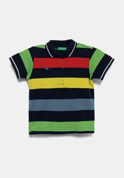 United Colors of Benetton tricouri polo din bumbac pentru copii cu imprimeu, 39QAG300V imagine