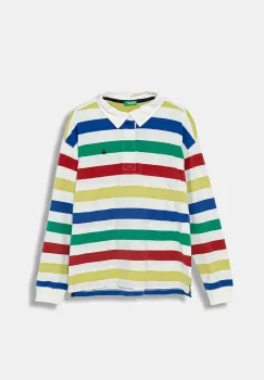 United Colors of Benetton tricouri polo din bumbac pentru copii culoarea alb, uni, 33CKC301X imagine