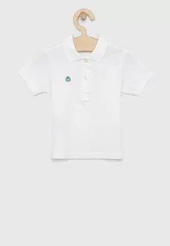 United Colors of Benetton tricouri polo din bumbac pentru copii culoarea bej, neted imagine