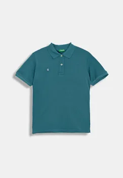 United Colors of Benetton tricouri polo din bumbac pentru copii culoarea turcoaz, uni, 3089C300Q imagine