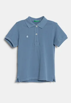 United Colors of Benetton tricouri polo din bumbac pentru copii neted, 3089G3008 imagine
