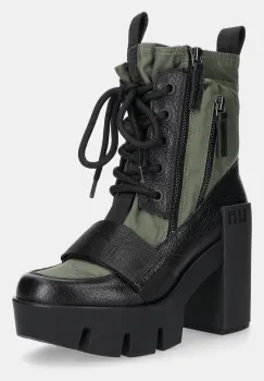 United Nude botine Grip Combat Mid culoarea verde, cu toc drept, 10962904165 imagine