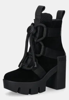 United Nude botine Grip Nomad Mid II femei, culoarea negru, cu toc drept, 107640157 imagine